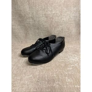 Capezio Kids' Tic Tap Toe Lace Up Round Toe Dance Tap Shoes Black Size 4